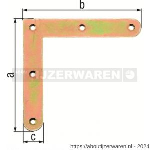 GAH Alberts raamhoek afgeronde hoek geel verzinkt 120x120x20 mm - W51500097 - afbeelding 2