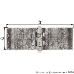 GAH Alberts scharnier breed staal ruw 50x120 mm - W51500512 - afbeelding 2