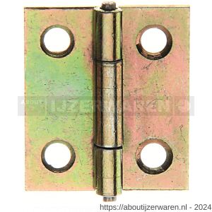 GAH Alberts scharnier geel verzinkt 25,5x22x0,75 mm - W51500458 - afbeelding 1