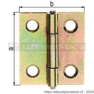 GAH Alberts scharnier geel verzinkt 31,5x26x0,75 mm - W51500459 - afbeelding 2