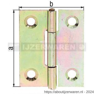 GAH Alberts scharnier halfbreed geel verzinkt 63x43x1,25 mm - W51500468 - afbeelding 2