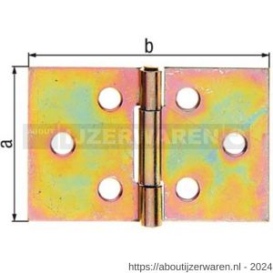 GAH Alberts scharnier geel verzinkt 30x47x1,00 mm - W51500478 - afbeelding 2