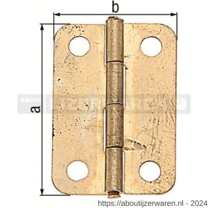 GAH Alberts scharnier vermessingd 24x17 mm set 4 stuks - W51500494 - afbeelding 2