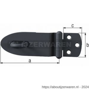 GAH Alberts kistoverval veiligheidssluiting Ovado antraciet 100x38 mm - W51500599 - afbeelding 2