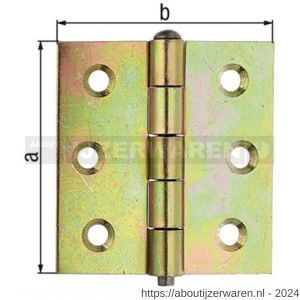 GAH Alberts scharnier stift los geel verzinkt 100x100x2,5 mm - W51500476 - afbeelding 2