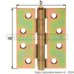 GAH Alberts scharnier stift los geel verzinkt 63x45x1,5 mm - W51500473 - afbeelding 2