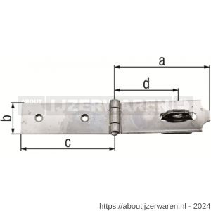 GAH Alberts kistoverval sluiting met beugel op plaat RVS 99x35x99 mm - W51500588 - afbeelding 2