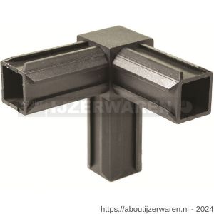 GAH Alberts XD-buisverbinder 90 graden 3-weg PVC zwart voor 20x20 mm - W51501482 - afbeelding 1