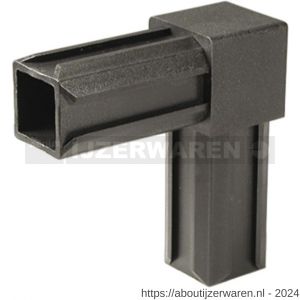 GAH Alberts XD-buisverbinder 90 graden 2-weg PVC zwart voor 20x20 mm - W51501483 - afbeelding 1