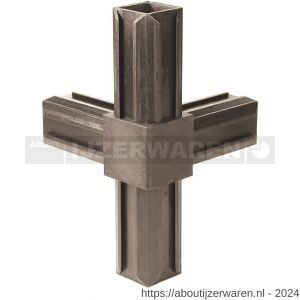 GAH Alberts XD-buisverbinder T-stuk haakse afloop zwart voor 20x20 mm - W51501490 - afbeelding 1