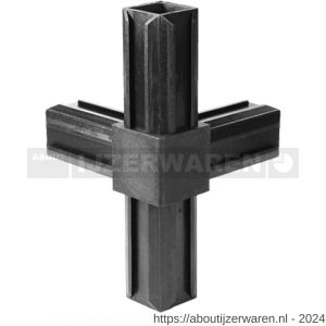 GAH Alberts XD-buisverbinder T-stuk haakse afloop zwart voor 30x30 mm - W51501492 - afbeelding 2