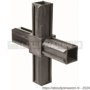 GAH Alberts XD-buisverbinder kruisstuk PVC zwart voor 20x20 mm - W51501486 - afbeelding 1