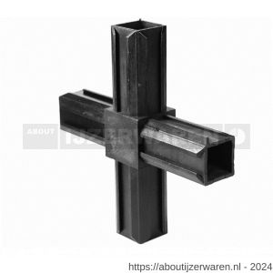 GAH Alberts XD-buisverbinder kruisstuk PVC zwart voor 20x20 mm - W51501486 - afbeelding 2