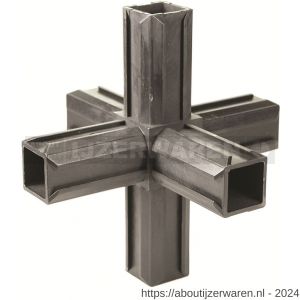 GAH Alberts XD-buisverbinder kruisstuk met 2 haakse aansluitingen PVC voor 20x20 mm - W51501488 - afbeelding 1