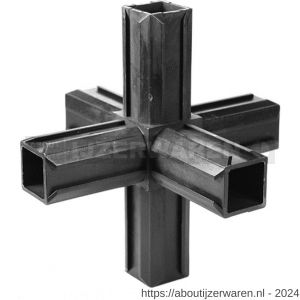 GAH Alberts XD-buisverbinder kruisstuk met 2 haakse aansluitingen PVC voor 20x20 mm - W51501488 - afbeelding 2