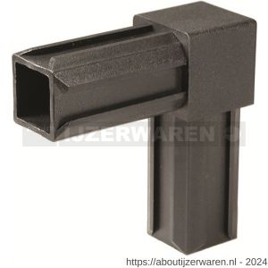 GAH Alberts XD-buisverbinder 90 graden 2-weg PVC zwart voor 30x30 mm - W51501485 - afbeelding 1