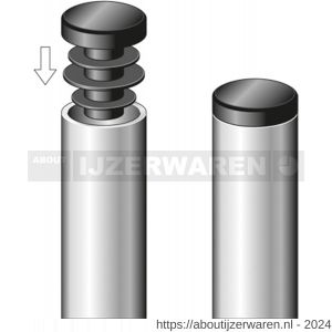 GAH Alberts stop ronde buis voor boorgat PVC zwart diameter 15 set 4 stuks - W51501474 - afbeelding 3