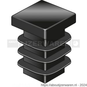 GAH Alberts stop vierkante buis voor boorgat PVC zwart 15x15 mm set 4 stuks - W51501477 - afbeelding 1