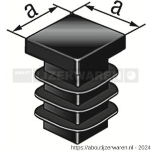 GAH Alberts stop vierkante buis voor boorgat PVC zwart 25x25 mm set 4 stuks - W51501479 - afbeelding 2