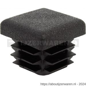 GAH Alberts stop vierkante buis voor boorgat PVC zwart 20x20 mm set 4 stuks - W51501478 - afbeelding 1