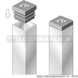 GAH Alberts schroefdraadstop PVC zwart 20x20 mm M8 set 4 stuks - W51501786 - afbeelding 3