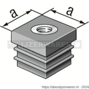 GAH Alberts schroefdraadstop PVC zwart 25x25 mm M8 set 4 stuks - W51501787 - afbeelding 2