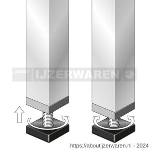 GAH Alberts stelschroef PVC zwart M8 mm 15/20x20 mm SB set 4 stuks - W51501790 - afbeelding 3