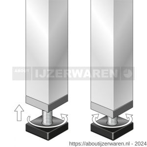 GAH Alberts stelschroef PVC zwart M8 mm 25/25x25 mm SB set 4 stuks - W51501791 - afbeelding 3