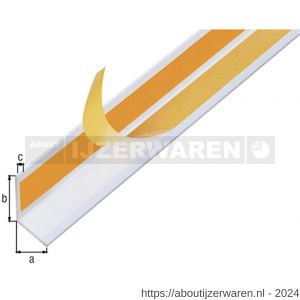 GAH Alberts hoekprofiel zelfklevend aluminium wit 20x20x1,5 mm 2,6 m - W51501832 - afbeelding 1