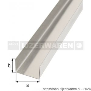 GAH Alberts gladde plaat gefaceteerd U aluminium blank 20x29x20 mm 2 m - W51501925 - afbeelding 1