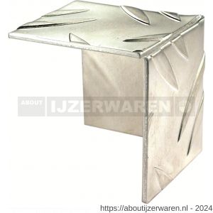 GAH Alberts hoekbeschermer profiel ribbel relief aluminium blank 41,2x41,2 mm - W51500698 - afbeelding 1