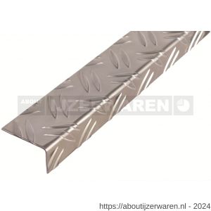 GAH Alberts hoekprofiel ribbel aluminium blank 43,5x23,5 mm 1 m - W51501005 - afbeelding 1