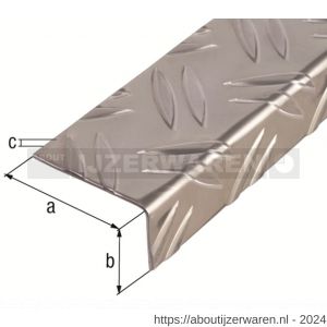 GAH Alberts hoekprofiel ribbel aluminium blank 43,5x23,5 mm 1 m - W51501005 - afbeelding 2