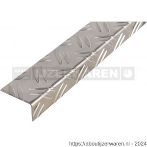 GAH Alberts hoekprofiel ribbel aluminium blank 53,6x29,5 mm 2 m - W51501009 - afbeelding 1