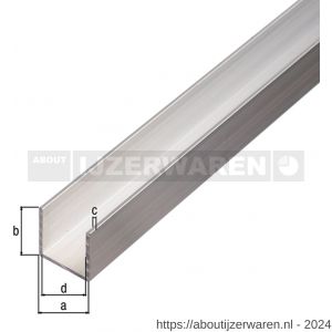 GAH Alberts U-profiel aluminium zilver 12x8,6x12x1,3 mm 2,6 m - W51501889 - afbeelding 1