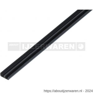 GAH Alberts geleiding railprofiel onder PVC zwart 6,5 mm 1 m - W51501783 - afbeelding 1