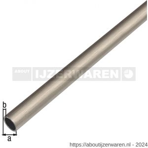 GAH Alberts ronde buis aluminium RVS optiek donker 15x1 mm 1 m - W51501854 - afbeelding 1