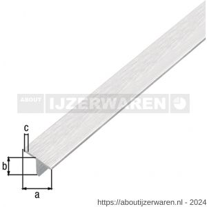 GAH Alberts T-profiel aluminium RVS optiek licht 15x15x1,5 mm 1 m - W51501884 - afbeelding 1