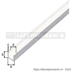 GAH Alberts U-profiel aluminium RVS optiek licht,15x10x15x1 mm 1 - W51501896 - afbeelding 1