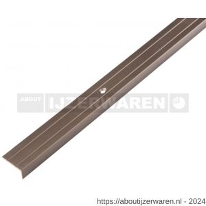 GAH Alberts trapbeschermingslijst aluminium brons geeloxeerd 24,5x10x1,5 mm 2 m - W51501527 - afbeelding 1