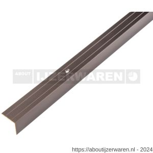 GAH Alberts trapbeschermingslijst aluminium brons geeloxeerd 24,5x20x1,5 mm 2 m - W51501529 - afbeelding 1