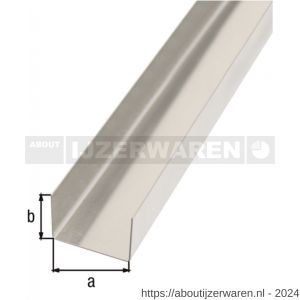 GAH Alberts gladde plaat gefaceteerd U aluminium blank 20x29x20 mm 1 m - W51501648 - afbeelding 1