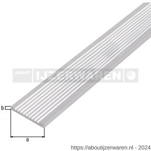 GAH Alberts platte stang platstaal geriffelt aluminium zilver geeloxeerd 40x3 mm 1 m - W51501601 - afbeelding 1