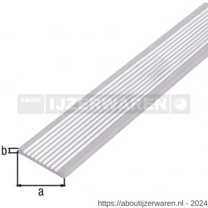 GAH Alberts platte stang platstaal geriffelt aluminium blank 40x3 mm 1 m - W51501603 - afbeelding 1