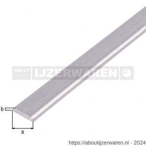 GAH Alberts afdeklijst afgeronde kanten aluminium blank 19x4 mm 1 m - W51500643 - afbeelding 2