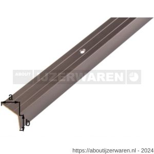 GAH Alberts trapbeschermingslijst aluminium brons geeloxeerd 24,5x20x1,5 mm 2 m - W51501529 - afbeelding 2