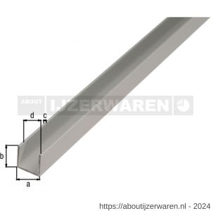 GAH Alberts U-profiel aluminium zilver 25x25x25x2,0 mm 2,6 m - W51501407 - afbeelding 2