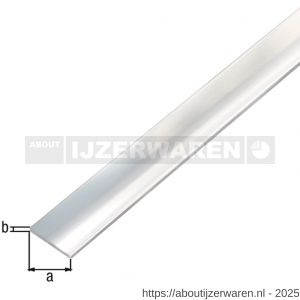GAH Alberts platte stang zelfklevend aluminium chroom 20x2 mm 1 m - W51500683 - afbeelding 2