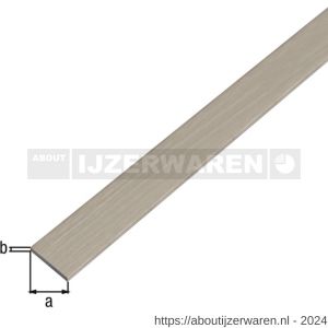 GAH Alberts platte stang zelfklevend aluminium RVS optiek donker 20x2 mm 1 m - W51500685 - afbeelding 2