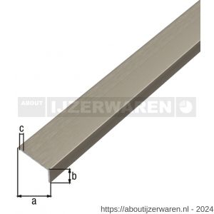 GAH Alberts hoekprofiel zelfklevend aluminium RVS optiek donker 20x10x1 mm 1 m - W51501022 - afbeelding 2